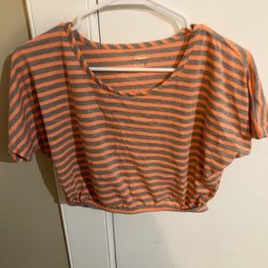 neon orange striped top
